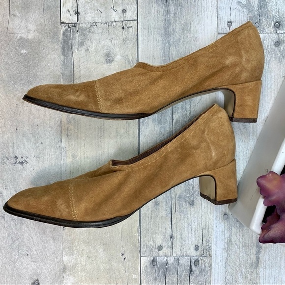 Jean Paul Barriol Accessorie camel suede block heel La size 39 - Picture 8 of 10